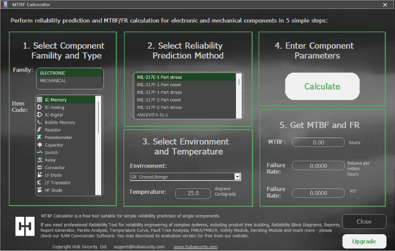 MTBF Calculator for Reliability Prediction and MTBF FR Calculation MTBF Calculator for Reliability Prediction and MTBF FR Calculation